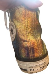 Converse All Star Junior Size 3 Iridescent Metallic High Top Lace Up Shoes