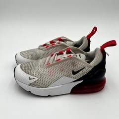 Nike Air Max 270 PS AO2372-111 Kid 12 Sneaker White Siren Red Mesh Lace Up Shoes