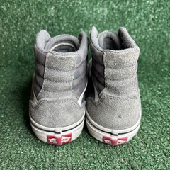 Vans Sk8-Hi Checkerboard Suede Canvas Skate Streetwear Sneaker Grey Youth Sz 4.0