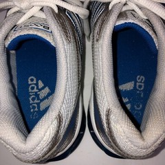 Adidas Galaxy Boost Boys Size 5 Gray Lace Up Running Shoes Athletic Sneakers