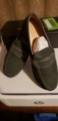 Marc Joseph New York Kids Dumbo Grey Nubuck Leather Loafer US 13.5/EU 31.5 NEW