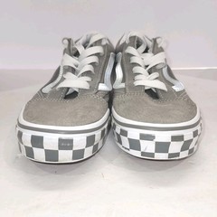 Vans Off The Wall Sneakers Juniors Sz 5 Gray with White Mid Sole & Silver Stripe