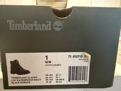Timberland Classic Waterproof Nubuck Boot Black Youth Size 1 TB010710001