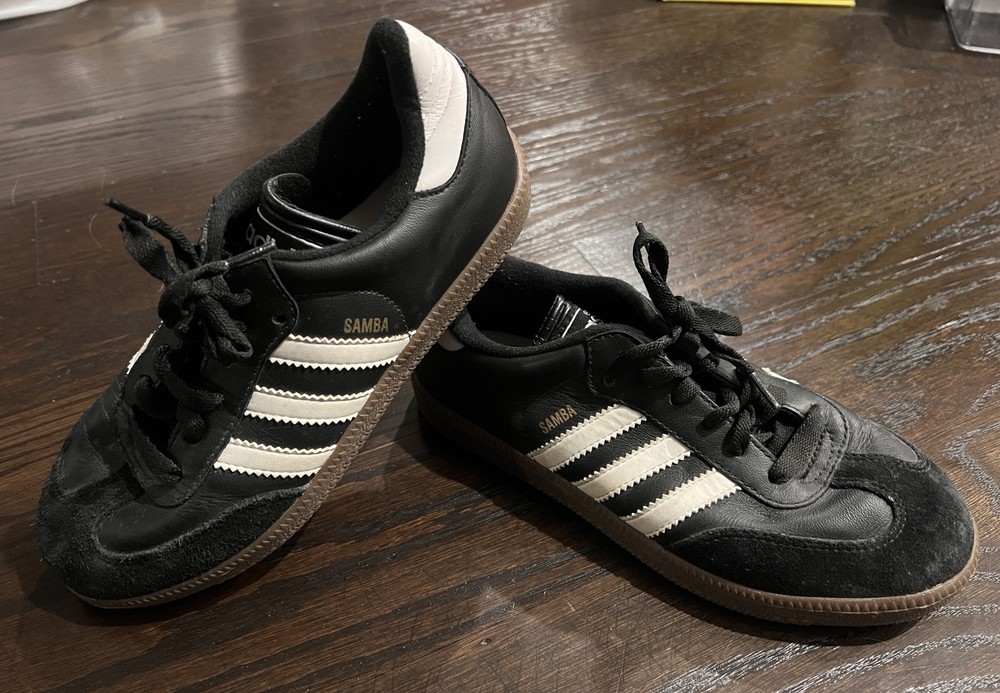 Adidas Samba OG Black/White/Gum Sneakers Shoes Kids Size 3.5 US Vintage 2005