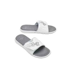 Under Armour Mercenary Slides UA White Grey Unisex Youth Size 5 3026154-100 New