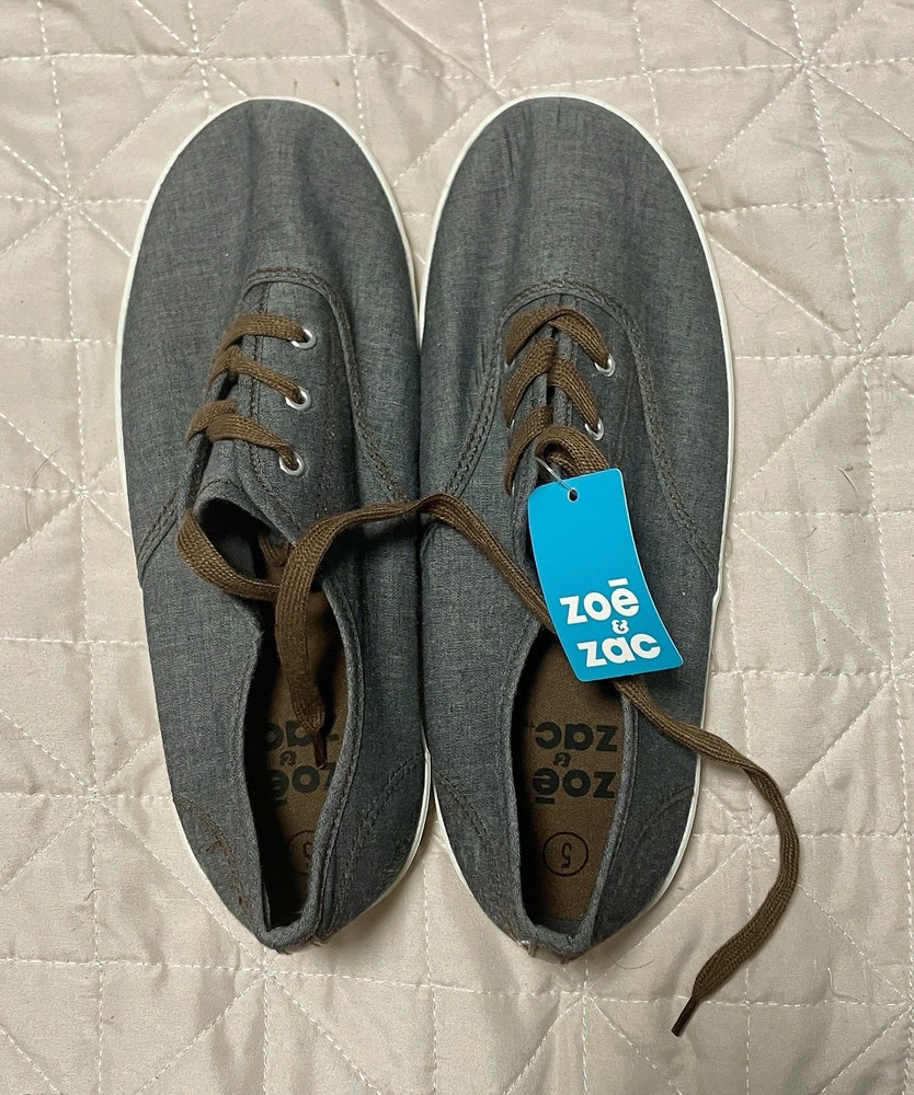 Zoe & Zac Nolan Chambray Lace-Up Classic Canvas Casual Sneakers Shoes 5