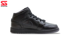 Nike Jordan 1 Mid Black Dark Grey GS 2016 (554725-021) Grade School Size 4Y-7Y