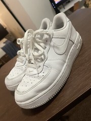 Nike Force 1 (PS) Size 2Y White/White-White 314193-117 Beautiful.