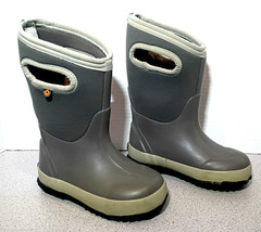 Bogs Kids Size 10 K Classic Matte Gray WP Insulated Boots 72328-050
