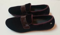 NIB Beautiful Designer MANUELA DE JUAN Burgundy Velvet Shoes Size 34 SPAIN