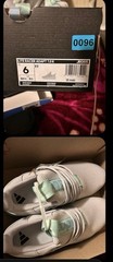 adidas Lite Racer Adapt 7.0 K Mesh Slip On Sneakers White Mint Green Kids Size 6