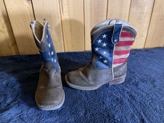 Roper American Flag Square Toe Toddler Boots- Size 8 #09-017-1902-0380