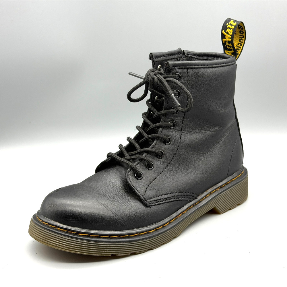Dr. Doc Martens Junior 1460 Softy T Leather Boots Kids US Size 3 Side zipper