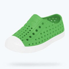 Native Kids Jefferson Sandals Shoes – Grasshopper Green / Shell White