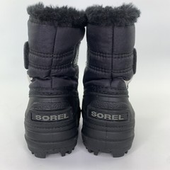 SOREL Snow Commander Winter Boots Black Little Kids Sz 4