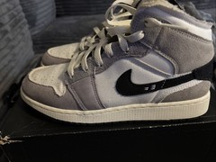 Air Jordan 1 Mid SE Craft GS Inside Out Cement Grey FD9091-002 Youth 6.5Y