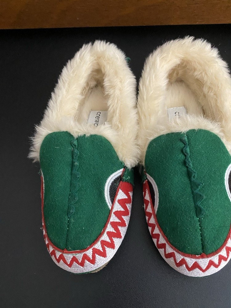 NEW CREWCUTS ALLIGATOR KIDS SLIPPERS SIZE 10 GREEN