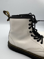 Dr Martens Zavala J White Leather Boots Youth Size 5L – 4M Lace/Zip Gum Bottom