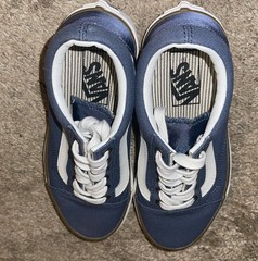 VANS Old Skool Blue White Canvas Low Top Sneakers US Unisex Size 3.5
