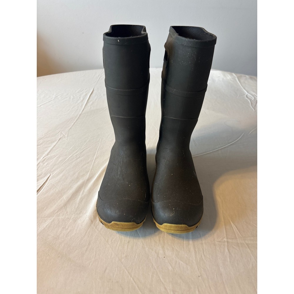 Bogs Rain Boots Kids Size y2 Black Yellow Good Waterproof Pull On Handle