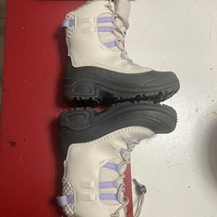 Columbia Youth Bugaboot Celsius Omni-Heat Winter Boots Size 1 Cream/Purple kid