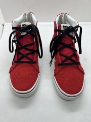 Vans High Top Red Suede Back Zip Kids Sneakers Sz US 2 Style 721336