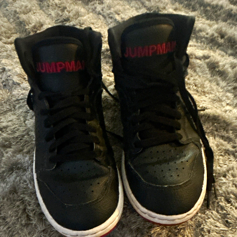 Jordan Jumpman Black High Top Lace-Up Sneaker Logo Unisex Kids 7.5
