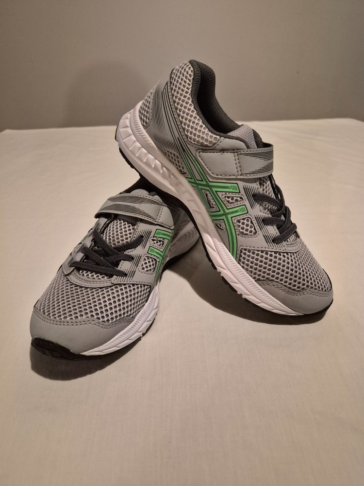 Asics Contend 5 GS Kids Grey and Neon Green Colored Athletic Sneakers Size 3