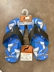 Norty Youth Shark Flip Flops, Kids Children’s Flip Flops