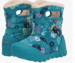 Bogs B-Moc Snow Boot Rain, Garden Party-Teal, 12 US Unisex Little Kid