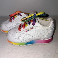 Reebok Classic Rainbow Sneakers Toddler Shoes Colorful Pride Size?4