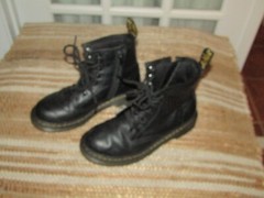 Dr Martens 1460 J Pascal Black Leather Zipper Unisex Youth Combat Boot Size 3