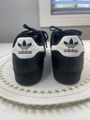 Adidas Superstar Core Black White Sneaker Youth 7, Womens 8.5, Mens 7