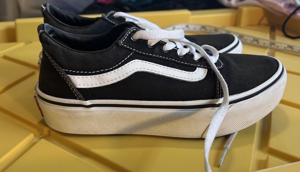 Vans Old Skool Black White Platform Sneakers Kids Missy 2.0 721356