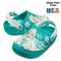 CROCS Disney Frozen Lights Elsa Clog Youth c4 Tropical Teal Light Up Fun Lab 2