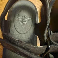 Dr. Martens® Big Kid’s Youth Size 2 Vossie Leather Sandals in Black