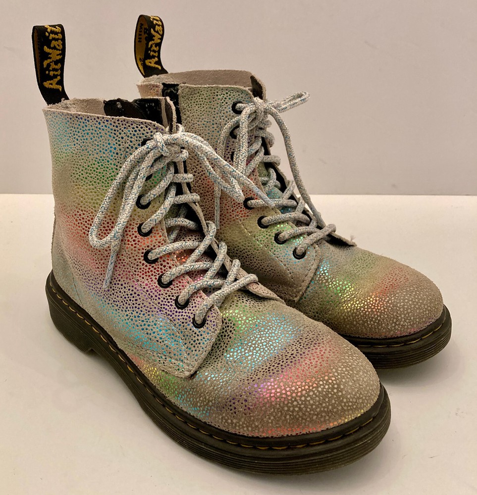 Doc Martens Airwalk Leather Multicolor Combat Boots Lug Pascal J 1460 Kids Sz 2