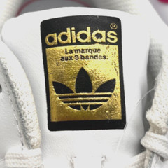 adidas Superstar C White Bold Pink Shell Toe Sneakers Kids 1.5 / 33 EU BA8382