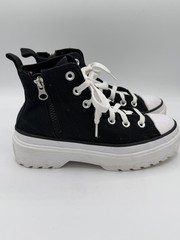 Converse Lugged Lift Platform Black White Sneakers Youth Size 3