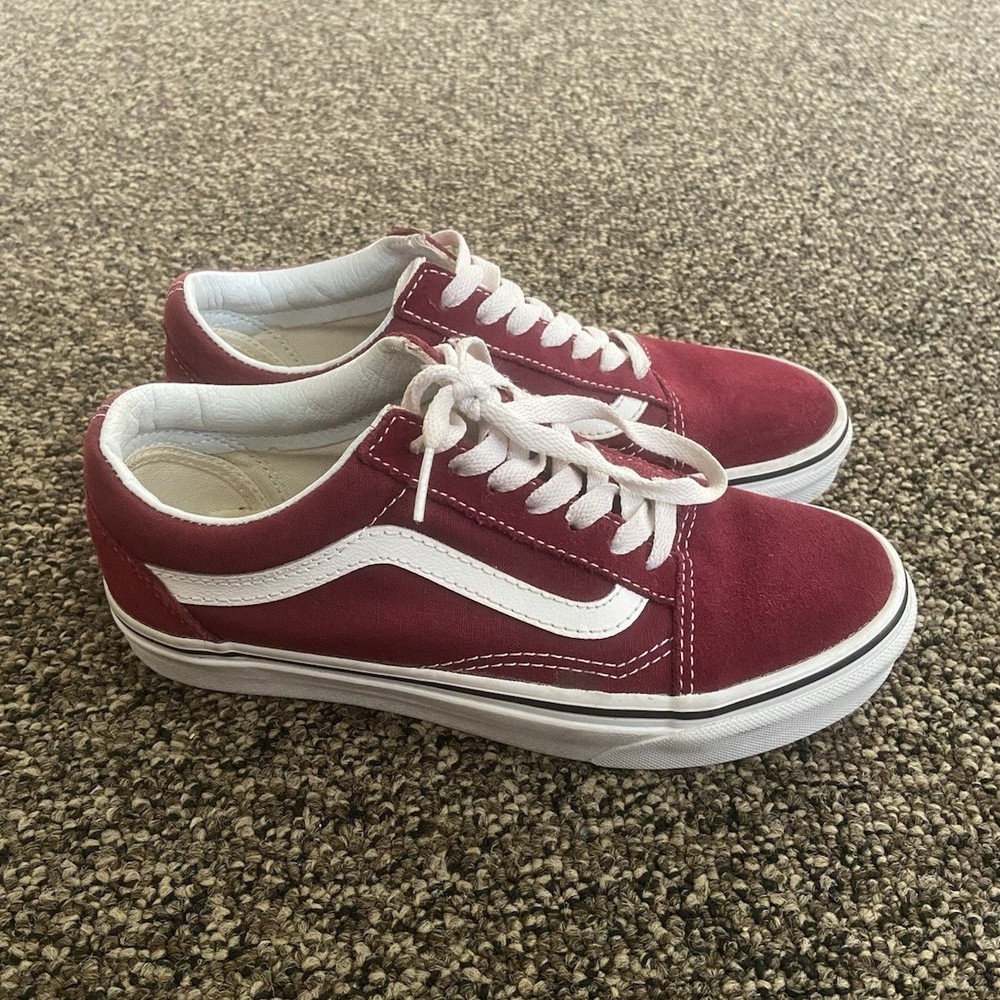 VANS Old Skool Red White Canvas Sneaker Kids US 4.5 EUR 36 Lace Up