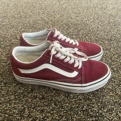 VANS Old Skool Red White Canvas Sneaker Kids US 4.5 EUR 36 Lace Up