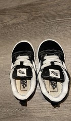 VANS Old Skool Unisex Kids Sneaker Black/White Suede Low Top Lace Up US 9