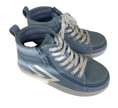 BILLY Blue Canvas Mid Top Sneaker Kids 4 Womens 5.5 Lace Up Zipper Unisex