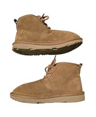 Ugg Neumel II Ankle Chukka Boots Kids Size 2 Chestnut Suede Lace Up Lined