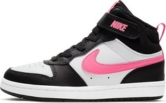 Size 8C – Nike Court Borough Mid Youth Black Pink CD7783-005 NEW With Box