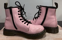 Dr. Martens Pink Panther Ombré Patent Leather Combat Zip Boots Youth 3 1460 J
