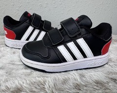 Adidas Hoops 2.0 Sneakers Black Red White Kids FY9444 Size 6K