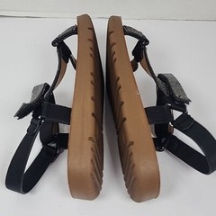 Link Soft Black And Silver Big Kid Strappy Sandals Size 3