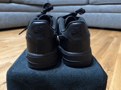 Nike Air Force 1 Low Black Leather Lace-Up Sneaker Unisex Kids US 4 NWOB