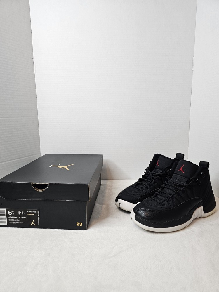 🖤Air Jordan 12 Retro Size 6.5Y Neoprene Black Gym Red
